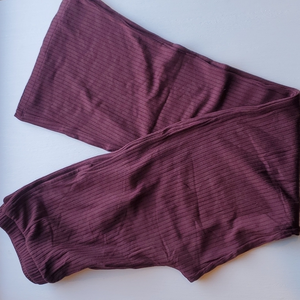 n: Philanthropy Space Cherry Maroon Ribbed Wide Leg Reign Pants M NWT - Picture 5 of 8